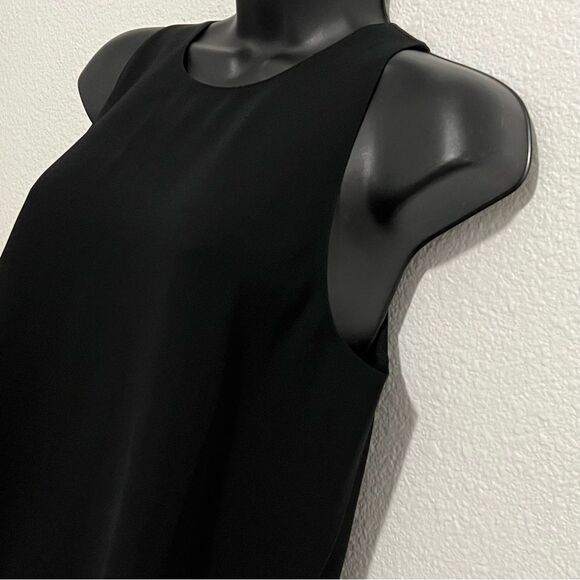 Vince Black Popover Sleeveless Relaxed Split Hem Tunic Shell Blouse Tank M - Picture 3 of 10
